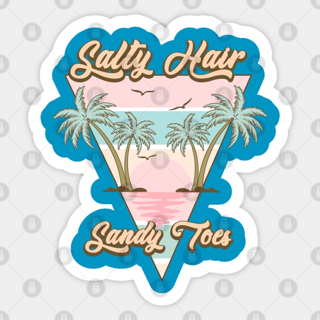 Salty Hair and Sandy Toes Summer Retro Sticker by MuseMints